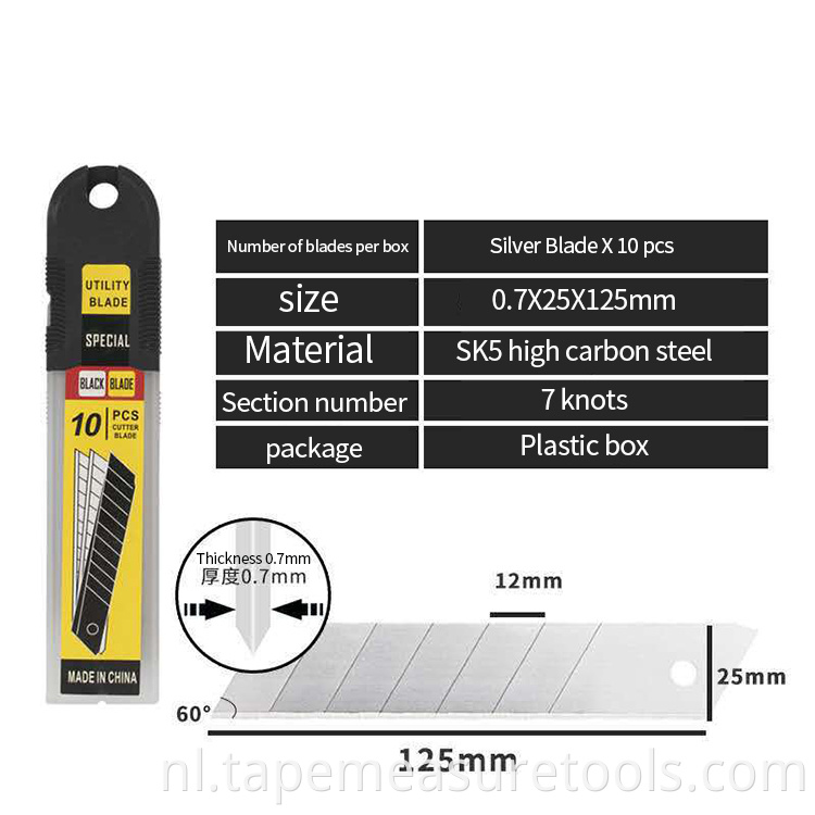 Aangepast 25 mm 0.7 mm dik wit mesblad